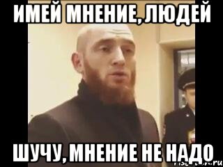 ИМЕЙ МНЕНИЕ, ЛЮДЕЙ ШУЧУ, МНЕНИЕ НЕ НАДО, Мем Шучу