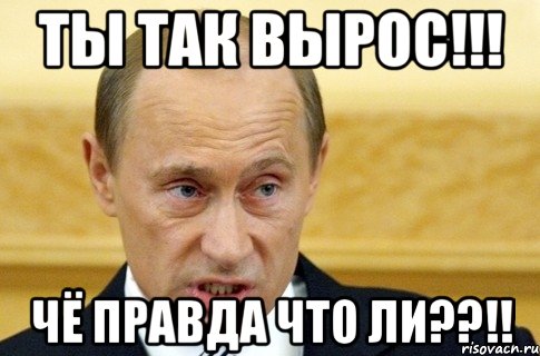 Ты так вырос!!! Чё правда что ли??!!, Мем путин