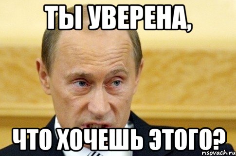 Ты уверена, Что хочешь этого?, Мем путин