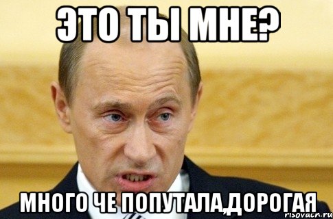 это ты мне? МНОГО ЧЕ ПОПУТАЛА,ДОРОГАЯ, Мем путин