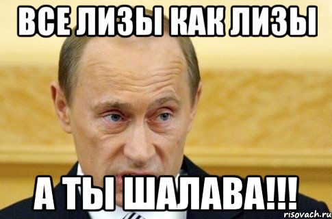 ВСЕ ЛИЗЫ КАК ЛИЗЫ А ТЫ ШАЛАВА!!!, Мем путин