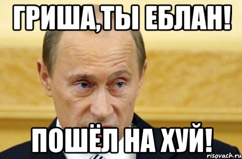 ГРИША,ТЫ ЕБЛАН! ПОШЁЛ НА ХУЙ!, Мем путин