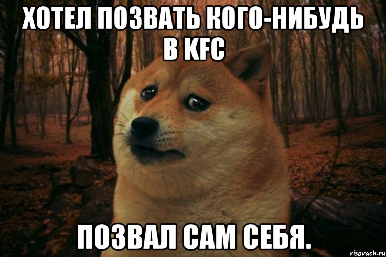 Хотел позвать кого-нибудь в KFC Позвал сам себя.