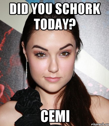 Did you schork today? Cemi, Мем  Саша Грей улыбается