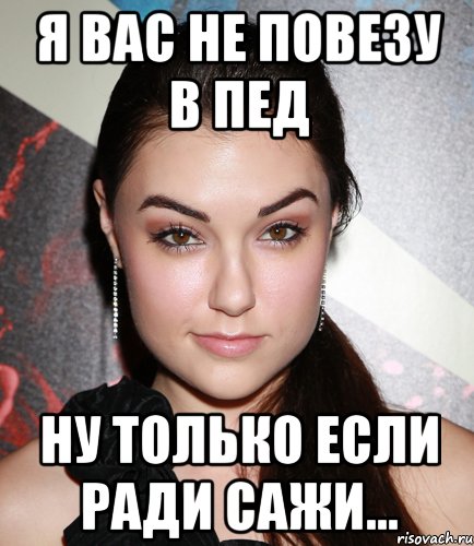 Я вас не повезу в ПЕД Ну только если ради сажи..., Мем  Саша Грей улыбается