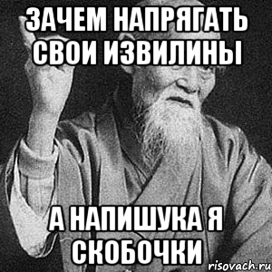 зачем напрягать свои извилины а напишука я скобочки, Мем Монах-мудрец (сэнсей)