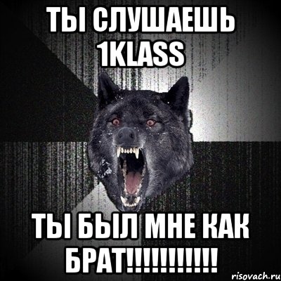 Ты слушаешь 1klass ты был мне как брат!!!!!!!!!!!, Мем Сумасшедший волк