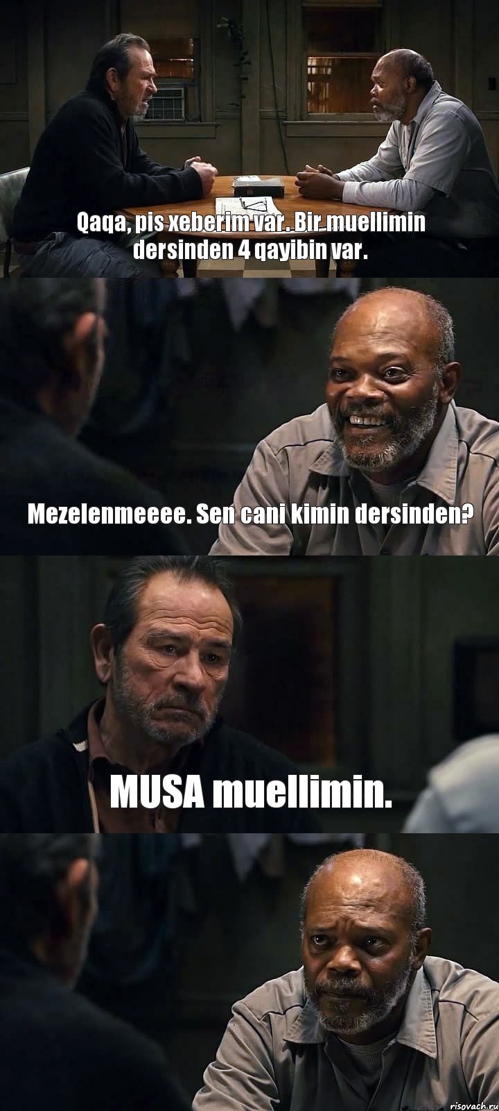 Qaqa, pis xeberim var. Bir muellimin dersinden 4 qayibin var. Mezelenmeeee. Sen cani kimin dersinden? MUSA muellimin. , Комикс The Sunset Limited