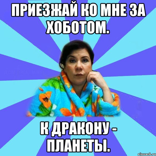 Приезжай ко мне за хоботом. К ДРАКОНУ - ПЛАНЕТЫ., Мем типичная мама