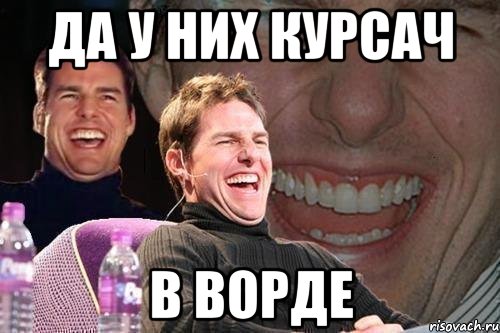 Да у них курсач В ворде, Мем том круз