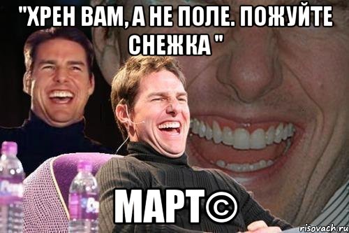 "хрен вам, а не поле. Пожуйте снежка " МАРТ©, Мем том круз