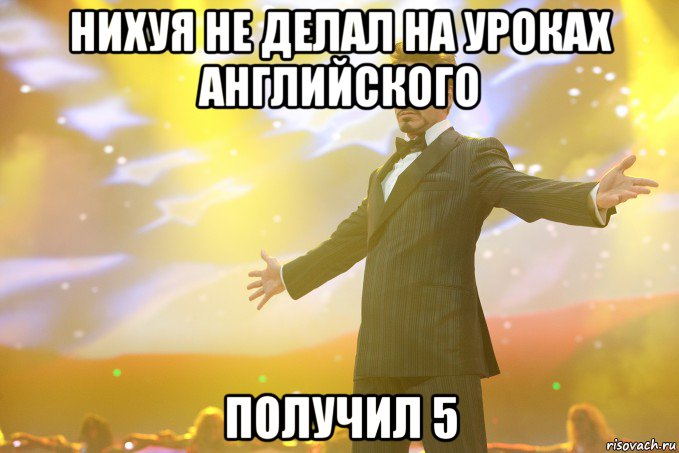 Нихуя не делал на уроках английского получил 5, Мем Тони Старк (Роберт Дауни младший)