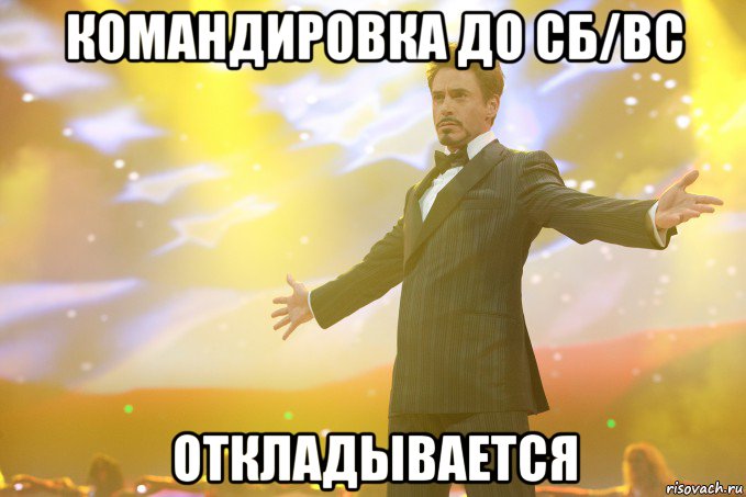 Командировка до сб/вс Откладывается, Мем Тони Старк (Роберт Дауни младший)