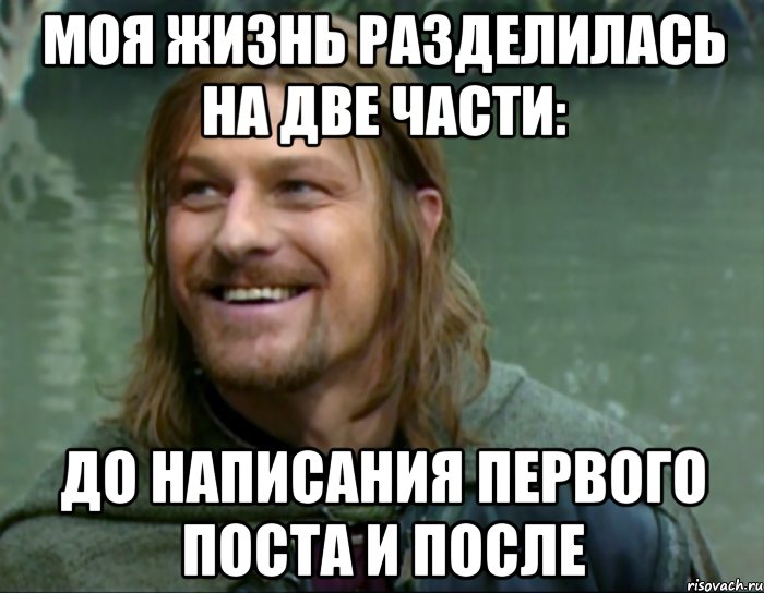 моя жизнь разделилась на две части: до написания первого поста и после, Мем Тролль Боромир