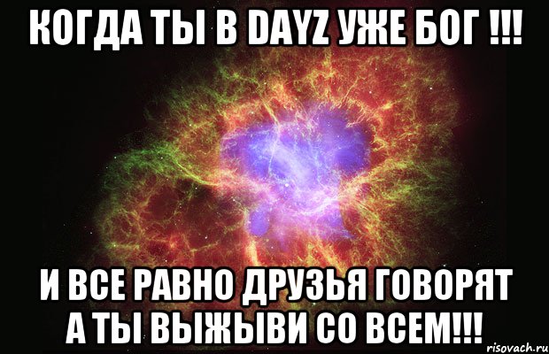 Когда ты в DayZ уже бог !!! И все равно друзья говорят а ты выжыви со всем!!!, Мем Туманность