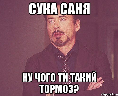 сука Саня ну чого ти такий тормоз?, Мем твое выражение лица