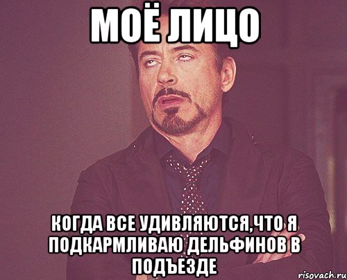 моё лицо когда все удивляются,что я подкармливаю дельфинов в подъезде, Мем твое выражение лица