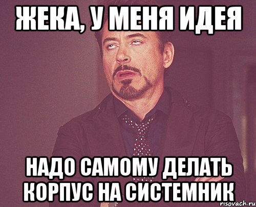 Жека, у меня идея надо самому делать корпус на системник, Мем твое выражение лица