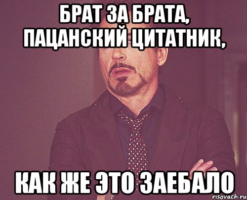 Брат за брата, Пацанский цитатник, Как же это заебало, Мем твое выражение лица