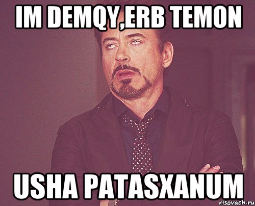 im demqy,erb Temon usha patasxanum, Мем твое выражение лица