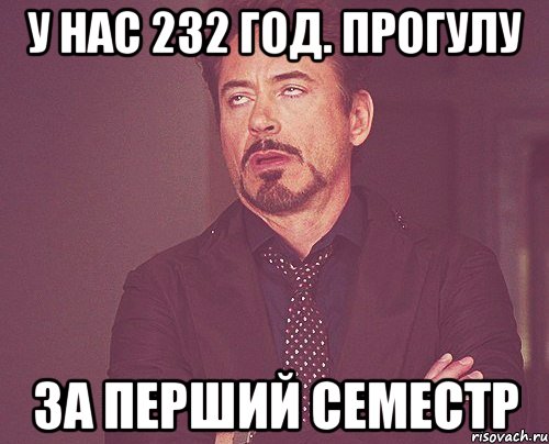 у нас 232 год. прогулу за перший семестр, Мем твое выражение лица