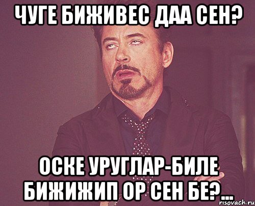 Чуге биживес даа сен? Оске уруглар-биле бижижип ор сен бе?..., Мем твое выражение лица