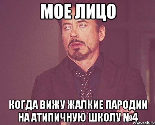 Мое лицо Когда вижу жалкие пародии на Атипичную школу №4, Мем твое выражение лица