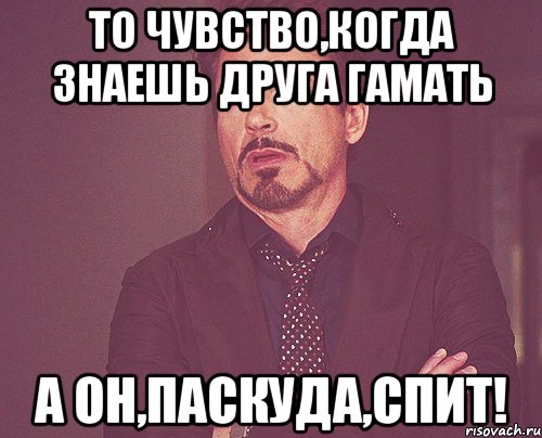 То чувство,когда знаешь друга гамать А он,паскуда,спит!, Мем твое выражение лица