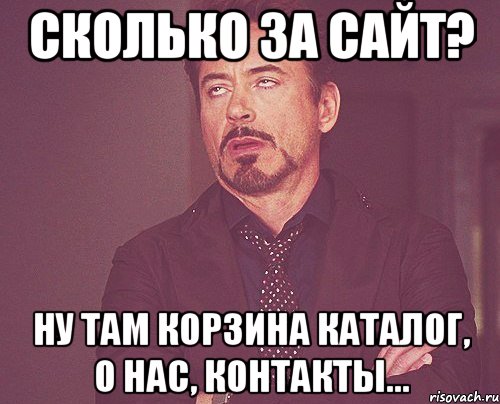 сколько за сайт? ну там корзина каталог, о нас, контакты..., Мем твое выражение лица