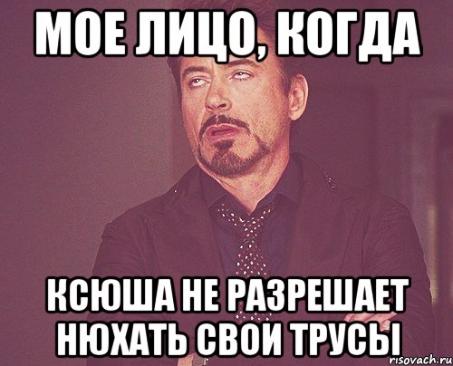 Мое лицо, когда Ксюша не разрешает нюхать свои трусы, Мем твое выражение лица