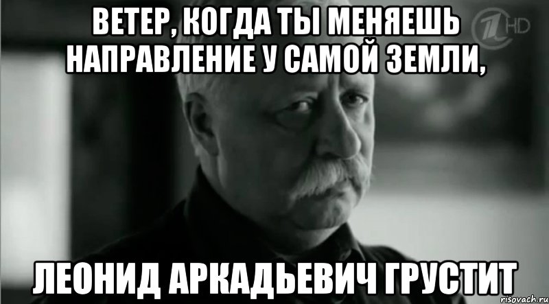 Ветер, когда ты меняешь направление у самой земли, Леонид Аркадьевич грустит, Мем Не расстраивай Леонида Аркадьевича