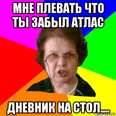 Мне плевать что ты забыл атлас Дневник на стол...., Мем Типичная училка