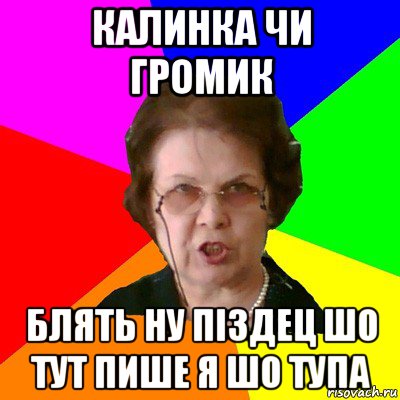 Калинка чи Громик Блять ну піздец шо тут пише я шо тупа, Мем Типичная училка