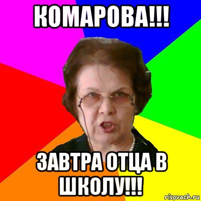 КОМАРОВА!!! ЗАВТРА ОТЦА В ШКОЛУ!!!, Мем Типичная училка