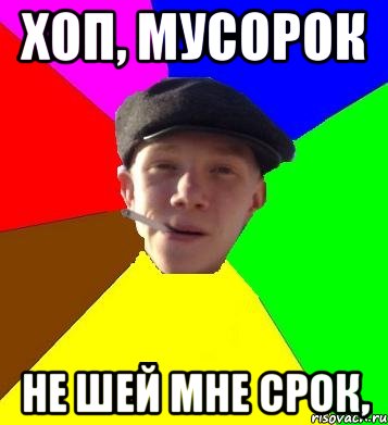 Хоп, мусорок не шей мне срок,, Мем умный гопник