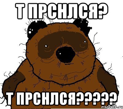 т прснлся? Т ПРСНЛСЯ?????, Мем  Винни збс