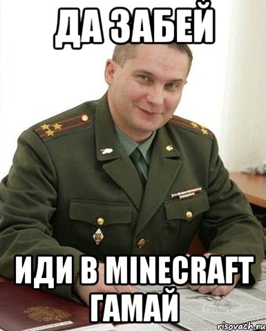 Да забей Иди в Minecraft гамай, Мем Военком (полковник)