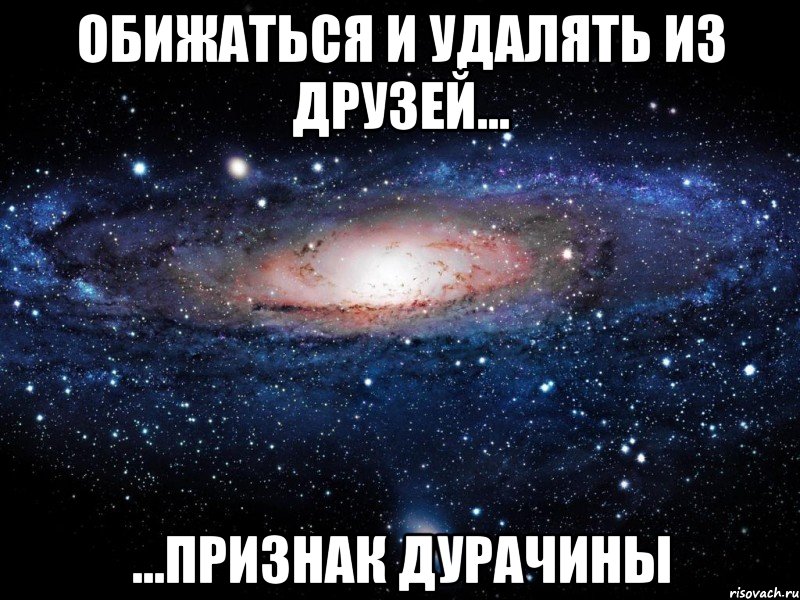 ОБИЖАТьСЯ И УДАЛЯТь ИЗ ДРУЗЕЙ... ...ПРИЗНАК ДУРАЧИНЫ, Мем Вселенная