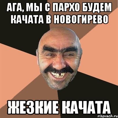 Ага, мы с Пархо будем качата в Новогирево Жезкие качата, Мем Я твой дом труба шатал