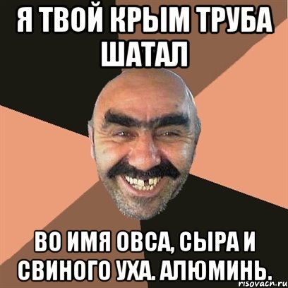 Я твой Крым труба шатал во имя овса, сыра и свиного уха. Алюминь., Мем Я твой дом труба шатал