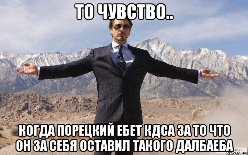 то чувство.. когда Порецкий ебет КДСа за то что он за себя оставил такого далбаеба, Мем железный человек