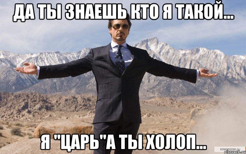 Да ты знаешь кто я такой... Я "ЦАРЬ"а ты холоп..., Мем железный человек