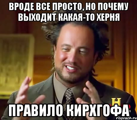 вроде все просто, но почему выходит какая-то херня правило кирхгофа, Мем Женщины (aliens)