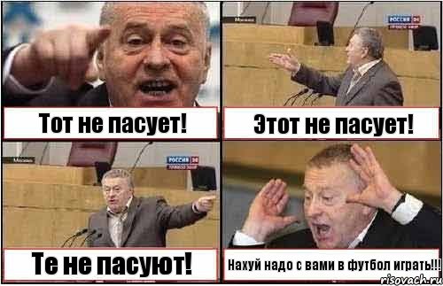 Тот не пасует! Этот не пасует! Те не пасуют! Нахуй надо с вами в футбол играть!!!, Комикс жиреновский