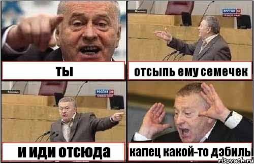 ты отсыпь ему семечек и иди отсюда капец какой-то дэбилы, Комикс жиреновский