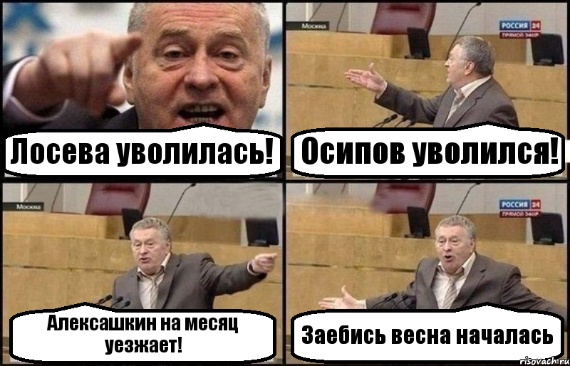 Лосева уволилась! Осипов уволился! Алексашкин на месяц уезжает! Заебись весна началась, Комикс Жириновский