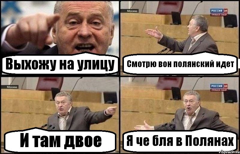 Выхожу на улицу Смотрю вон полянский идет И там двое Я че бля в Полянах, Комикс Жириновский