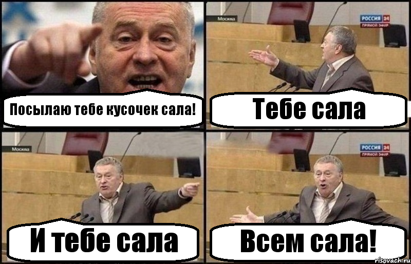 Посылаю тебе кусочек сала! Тебе сала И тебе сала Всем сала!, Комикс Жириновский