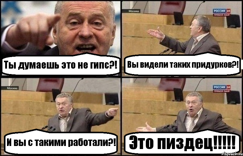 Ты думаешь это не гипс?! Вы видели таких придурков?! И вы с такими работали?! Это пиздец!!!!!, Комикс Жириновский