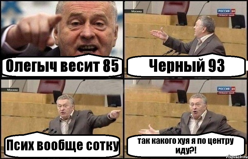 Олегыч весит 85 Черный 93 Псих вообще сотку так какого хуя я по центру иду?!, Комикс Жириновский